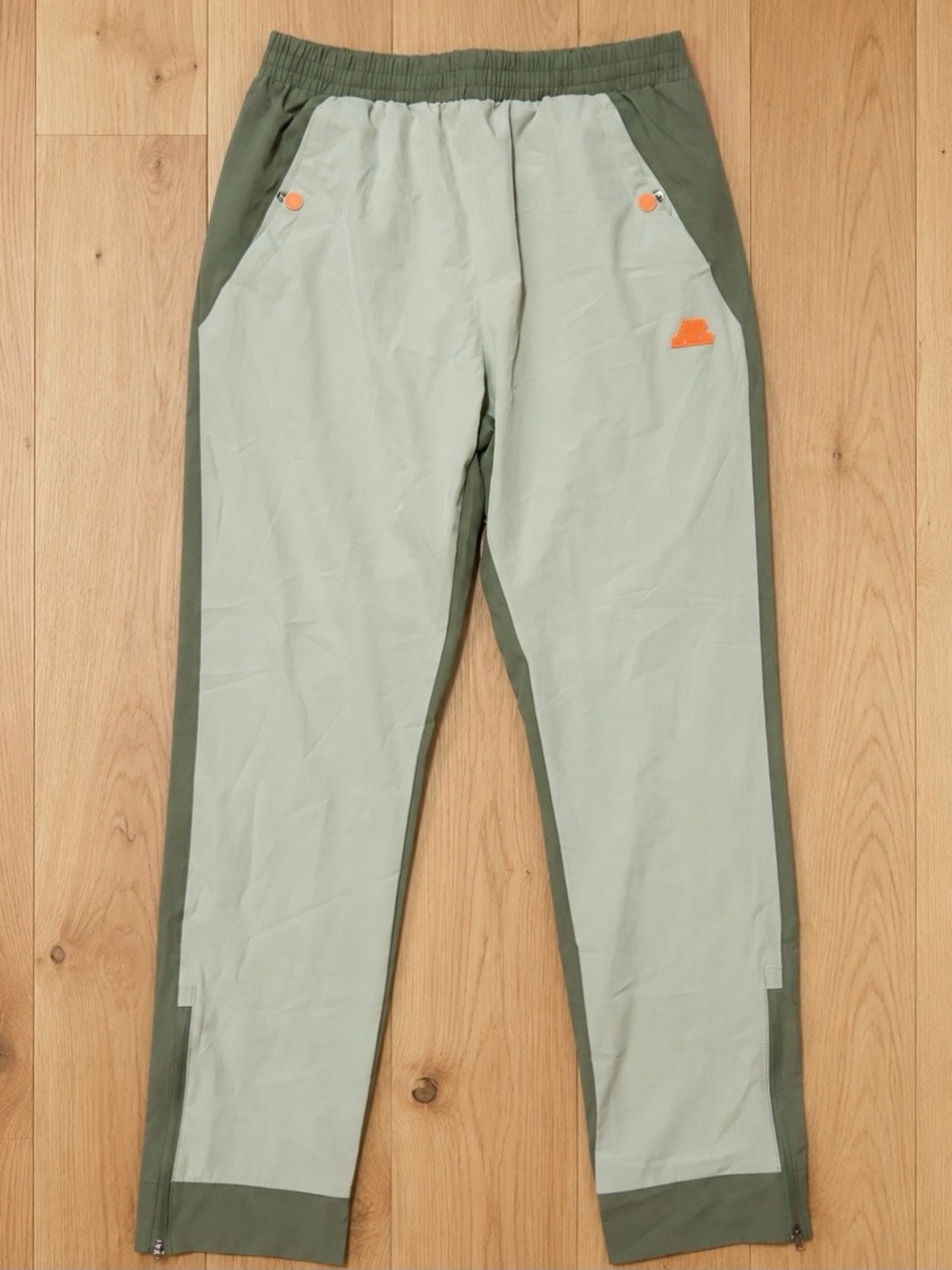 New Balance Men’s M Colorblock Track Pants Sage Olive Green Ankle Zip